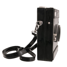 Load image into Gallery viewer, Shiny Black Camera Handbag
