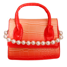 Load image into Gallery viewer, Red Croc Flap Satchel Handbag
