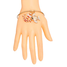 Load image into Gallery viewer, Burnished Gold Fish Charm Bracelet
