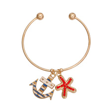 Load image into Gallery viewer, Burnished Gold Sea Charm Bracelet

