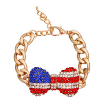 Cargar imagen en el visor de la galería, Patriotic Bow Chain Bracelet
