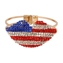 Load image into Gallery viewer, Rhinestone Lips Hinge Bracelet
