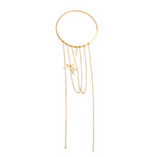 Load image into Gallery viewer, Gold Leaf Draped Chain Arm Cuff
