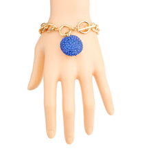 Load image into Gallery viewer, Blue Pave Ball Toggle Bracelet
