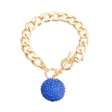 Load image into Gallery viewer, Blue Pave Ball Toggle Bracelet
