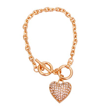 Cargar imagen en el visor de la galería, Gold Chain 3D Heart Bracelet
