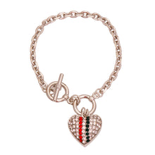 Load image into Gallery viewer, Silver Chain 3D Designer Heart Bracelet
