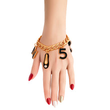 Load image into Gallery viewer, Gold Black Luxury Shoe Charm Bracelet
