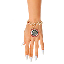 Load image into Gallery viewer, Red and Green Greek Toggle Bracelet
