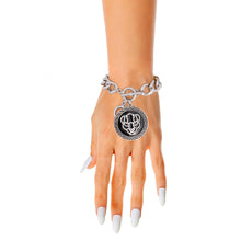 Load image into Gallery viewer, Silver Tiger Greek Medallion Bracelet

