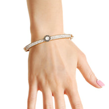 Load image into Gallery viewer, Designer Gold Half Chain Bangle
