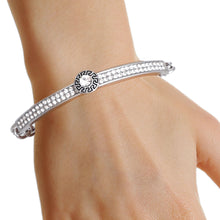 Load image into Gallery viewer, Designer Silver Half Chain Bangle
