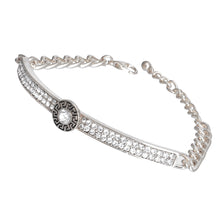 Load image into Gallery viewer, Designer Silver Half Chain Bangle
