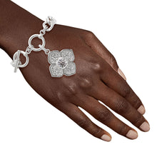 Load image into Gallery viewer, Silver Luxury French Designer Flower Bracelet
