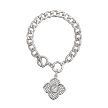 Load image into Gallery viewer, Silver Luxury French Designer Flower Bracelet
