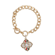 Load image into Gallery viewer, Striped Luxury French Designer Flower Bracelet

