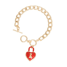 Cargar imagen en el visor de la galería, Red Locked Heart Bracelet
