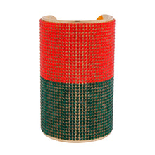 Load image into Gallery viewer, Designer Style Red and Green Rhinestone Cuff Bracelet
