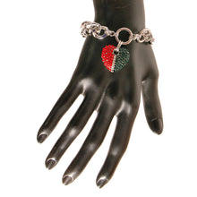 Load image into Gallery viewer, Designer Heart Silver Toggle Bracelet
