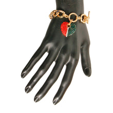 Load image into Gallery viewer, Designer Heart Gold Toggle Bracelet

