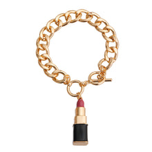 Load image into Gallery viewer, Pink Lipstick Charm Bracelet
