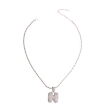 Load image into Gallery viewer, N Rhinestone Silver Necklace
