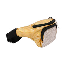 Load image into Gallery viewer, Rhinestone and Shiny Gold Patent Leather Fanny Pack
