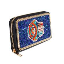 Cargar imagen en el visor de la galería, Blue Hamsa Beaded Wallet
