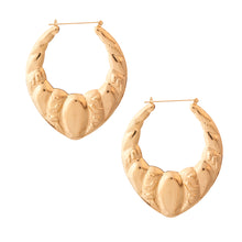 Load image into Gallery viewer, Textured Gold Teardrop Hoops
