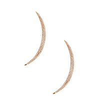 Load image into Gallery viewer, Gold and Clear Curved Bar Earrings
