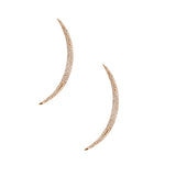 Gold and Clear Curved Bar Earrings
