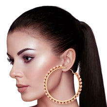 Load image into Gallery viewer, Gold Pearl Wrapped Hoops
