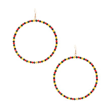 Load image into Gallery viewer, Tribal Color Bead Drop Hoops
