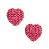 Pink Stone Gold Heart Studs