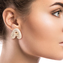 Load image into Gallery viewer, A Initial Rhinestone Studs

