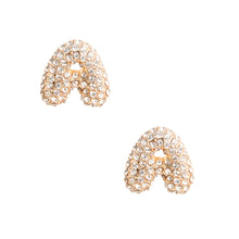 Load image into Gallery viewer, A Initial Rhinestone Studs
