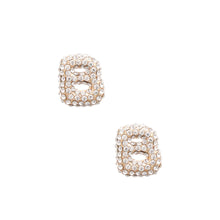 Load image into Gallery viewer, B Initial Rhinestone Studs
