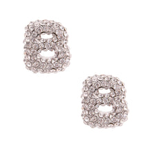 Load image into Gallery viewer, B Rhinestone Silver Studs

