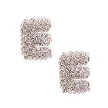 Load image into Gallery viewer, E Rhinestone Silver Studs
