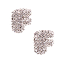 Load image into Gallery viewer, F Rhinestone Silver Studs
