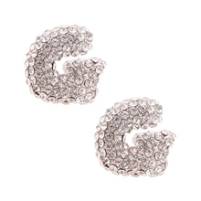 Load image into Gallery viewer, G Rhinestone Silver Studs
