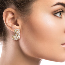Load image into Gallery viewer, J  Initial Rhinestone Studs
