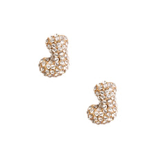 Load image into Gallery viewer, J  Initial Rhinestone Studs
