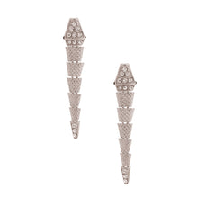 Load image into Gallery viewer, Silver Dangling Snake Earrings
