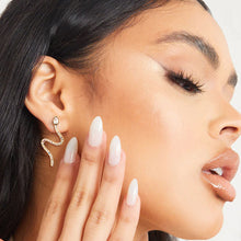 Load image into Gallery viewer, Gold Thin Wavy Snake Earrings
