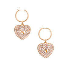 Load image into Gallery viewer, Gold Concentric Heart Hoops
