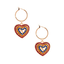 Load image into Gallery viewer, Multi Color Concentric Heart Hoops
