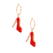 Load image into Gallery viewer, Red Boutique High Heel Hoops
