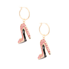 Load image into Gallery viewer, Bling Boutique High Heel Pink Hoops

