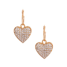 Cargar imagen en el visor de la galería, Gold 3D Heart Baby Hoops
